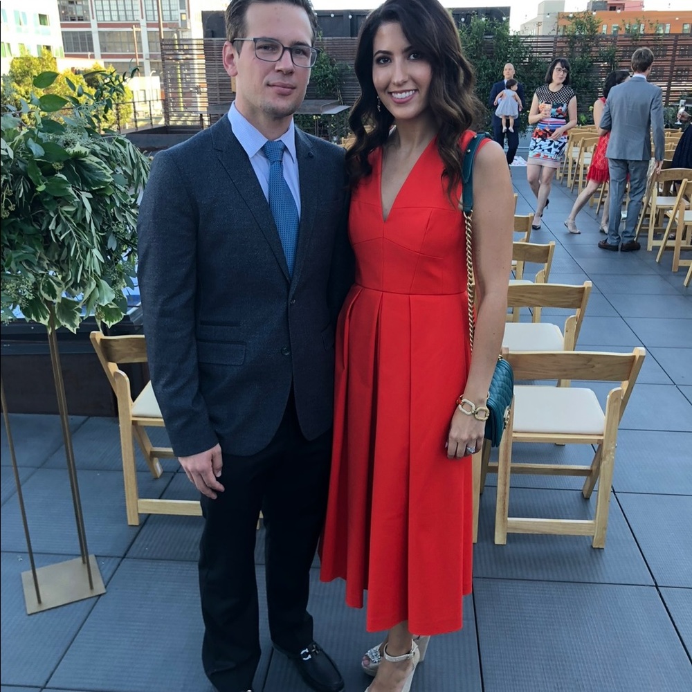 Tibi Agathe vermillion red cocktail dress size 2. Worn once. Gorgeous!